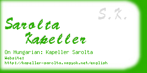sarolta kapeller business card
